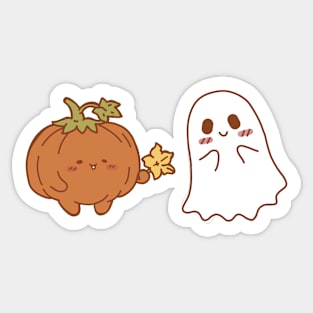 Pumpkin & Ghost Friends Sticker